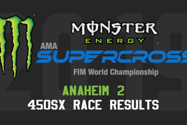 2019 Supercross Anaheim 2 450SX Race Results LABEL