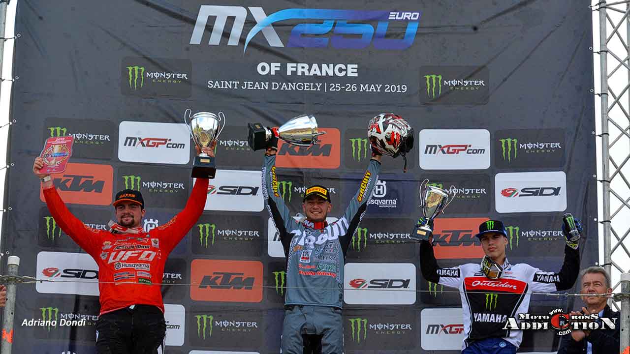 2019 EMX250 Round of France Saint Jean d'Angely Podio